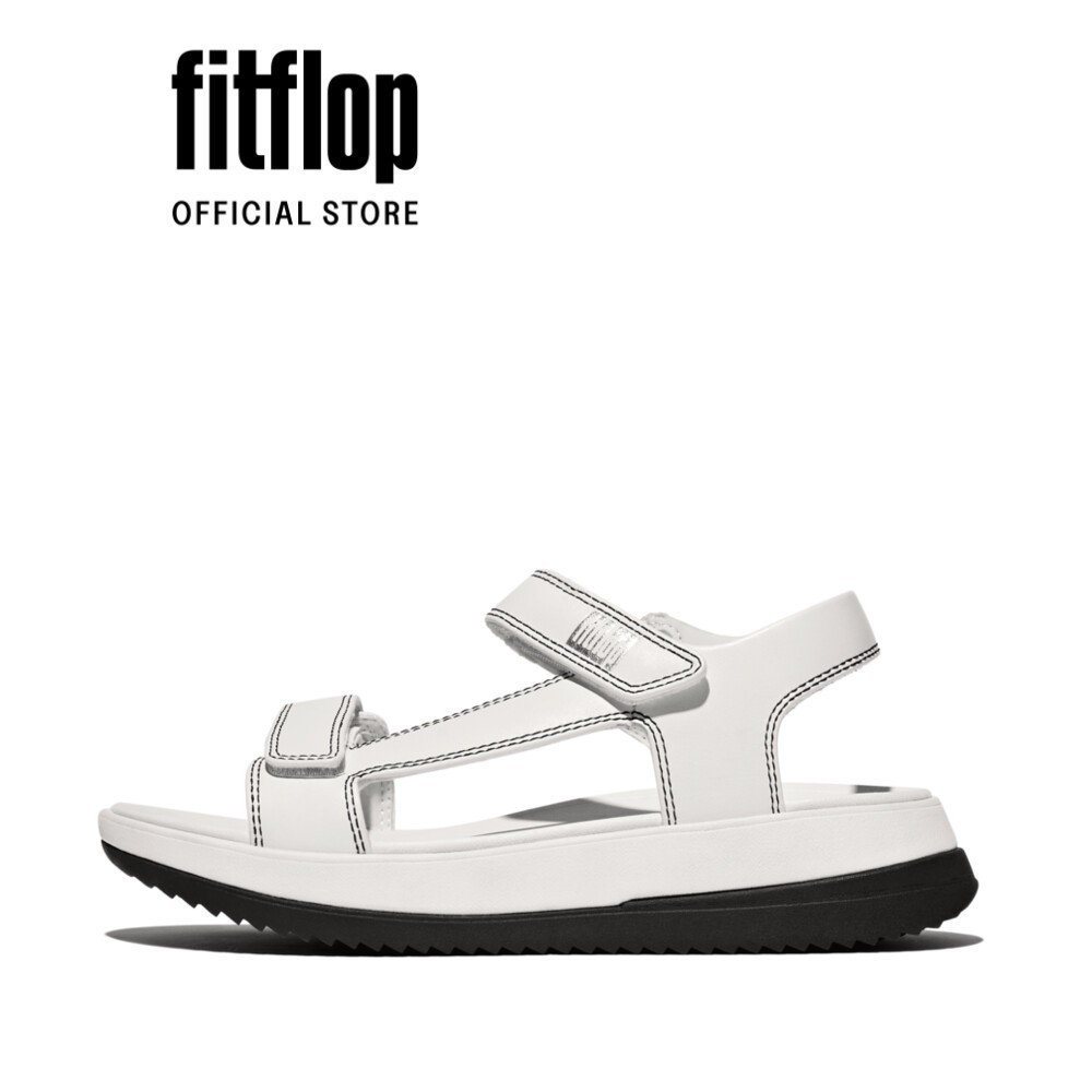 Giày Xăng Đan Nữ Da Viền Nổi FitFlop SURFF - Urban White/Black - FOF - IM4-328