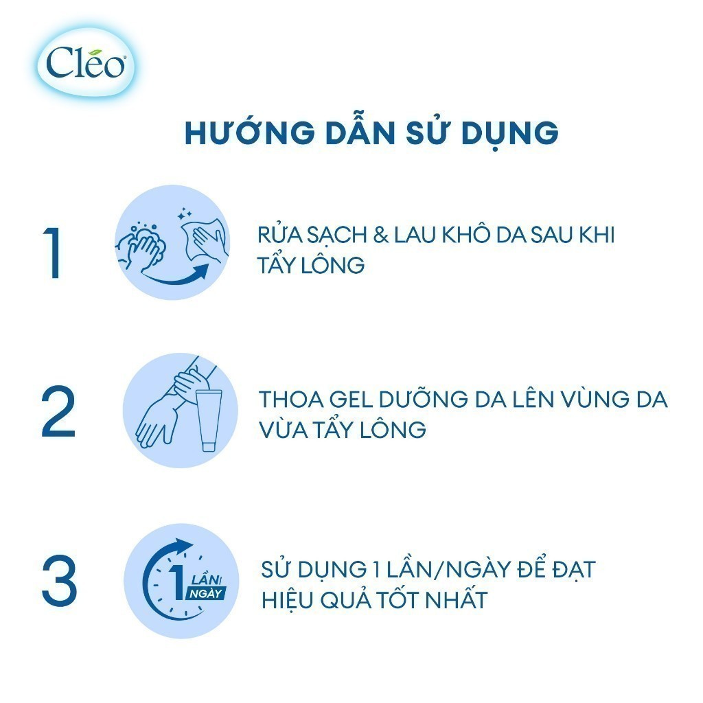 Ảnh Gel dưỡng da sau tẩy lông Cléo 20g - dưỡng ẩm và dịu da sau tẩy lông 3