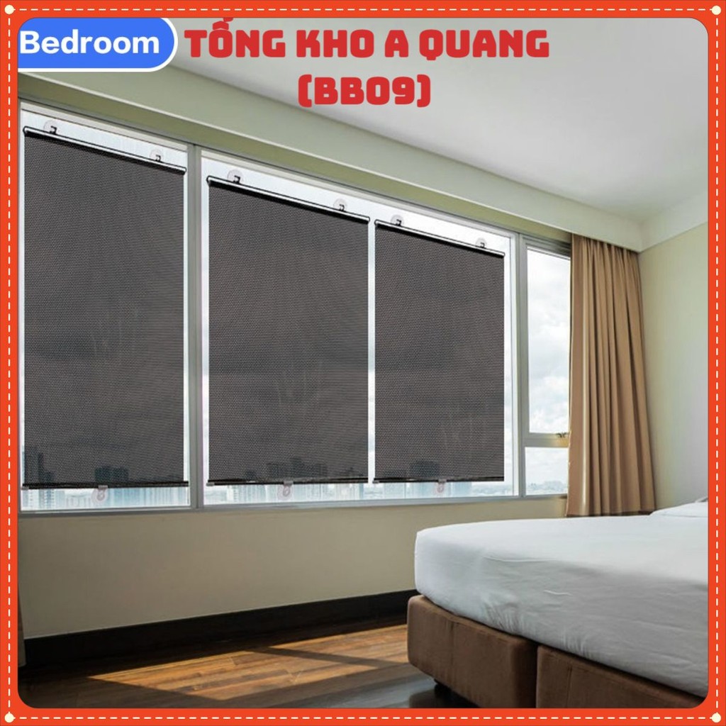 Rèm Cuốn Che Nắng Chống UV, Rèm Che Nắng Dán Cửa Kính Xe Hơi Không Cần Khoan 125x58cm,Rèm Dán Cửa Sổ