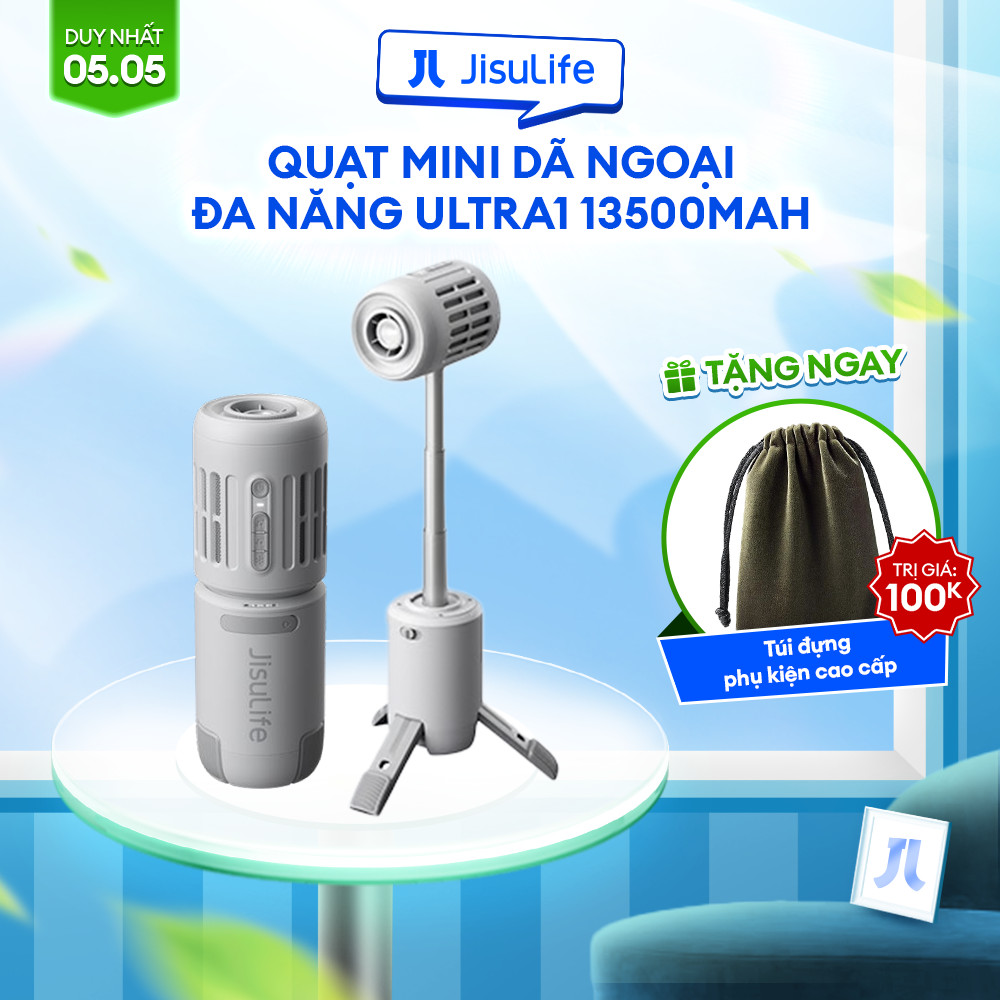 Ảnh Quạt Tích Điện Ngoài Trời Đa Năng 3 in 1 JISULIFE Ultra1 13500mAh | Tích Hợp Đèn Pin Và Sạc Dự Phòng | Bảo Hành 12 Tháng 1