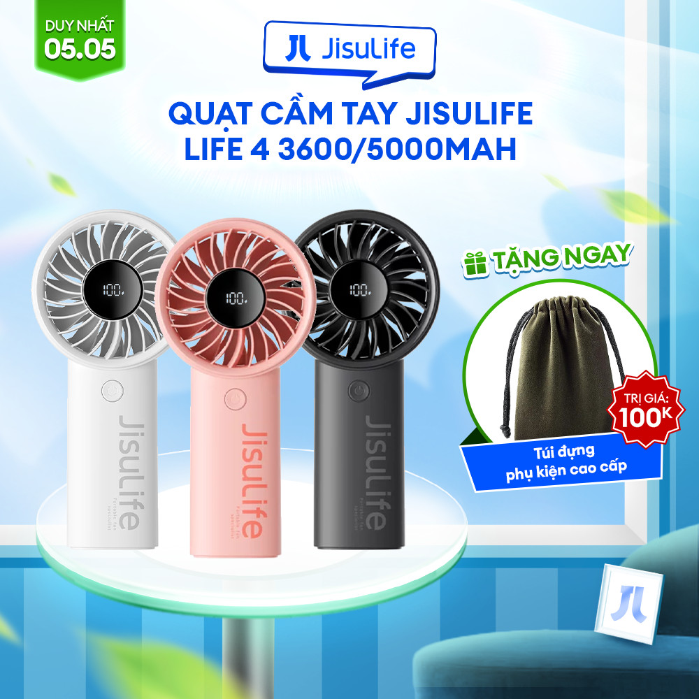 Ảnh Quạt Cầm Tay mini JISULIFE Life 4 Pin 3600/5000mAh | 5 Cấp Độ Gió - Sử Dụng Liên Tục 12H | Bảo Hành Chính Hãng 12 Tháng 1