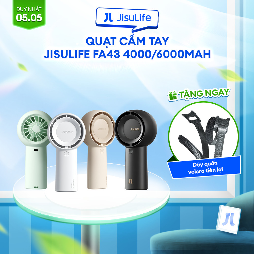 Ảnh Quạt Cầm Tay Mini JISULIFE FA43 4000/6000mAh | 5 Cấp Gió Siêu Mát | Sử Dụng Lên Đến 12H | Bảo Hành Chính Hãng 12 Tháng 1