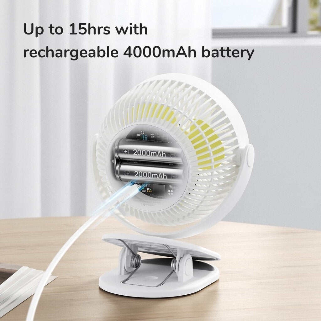 Ảnh Quạt Kẹp Đa Năng Jisulife FA18S Cao Cấp Mát 360 Độ | Pin 4000mAh Sạc Nhanh Sử Dụng Đến 16h | Chính Hãng - BH 12 Tháng 4