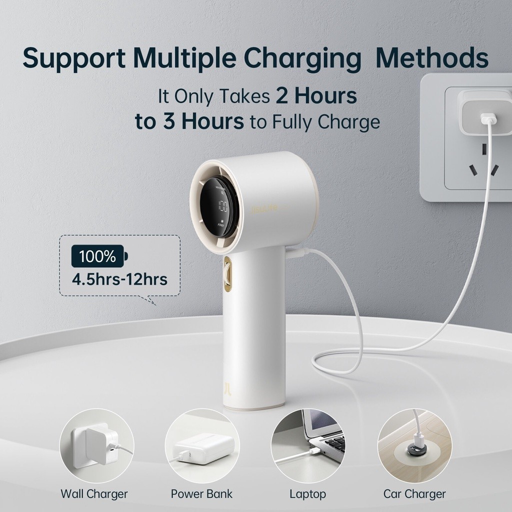 Ảnh Quạt Cầm Tay Cao Cấp JISULIFE Pro1 (FA53 ABS) - Màn LED Hiển Thị - Sử Dụng Lên Đến 12H - Bảo Hành Chính Hãng 12 Tháng 4
