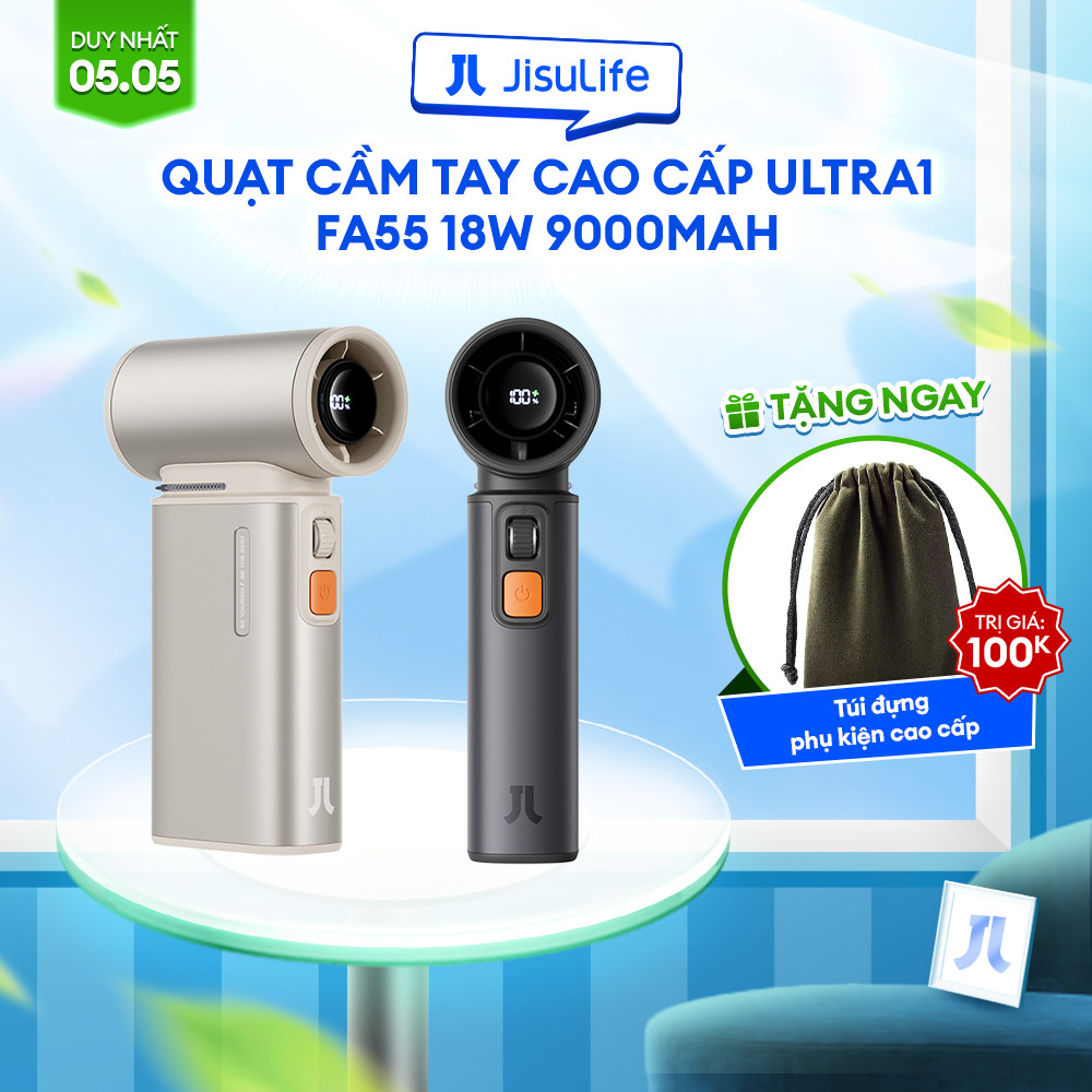 Ảnh Quạt Cầm Tay Cao Cấp 9000mAh JISULIFE FA55 Ultra1 Sạc Nhanh 18W | 100 Cấp Gió | Sử Dụng 1H-6H | Bảo Hành Chính Hãng 12T 1