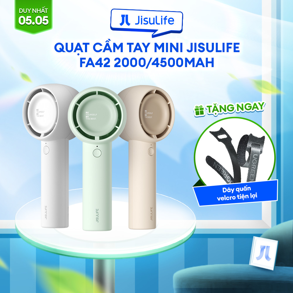 Ảnh Quạt Cầm Tay Mini JISULIFE FA42 Siêu Mát - Sạc Nhanh - Pin 2000/4500mAh Sử Dụng Lên Đến 6H-12H Chính Hãng - BH 12 Tháng 1