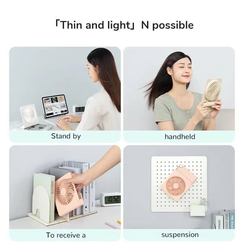 Ảnh Quạt Để Bàn Mini Siêu Mỏng JISULIFE FA28 4500mAh | Hoạt Động Yên Tĩnh Không Tiếng Ồn | 4 Cấp Độ Gió | Bảo Hành 12 Tháng 3