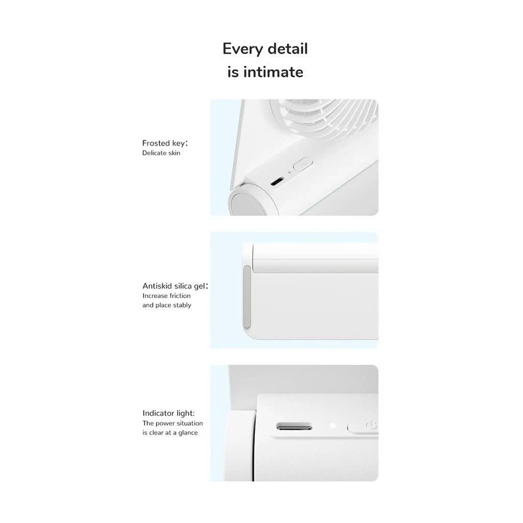 Ảnh Quạt Để Bàn Mini Siêu Mỏng JISULIFE FA28 4500mAh | Hoạt Động Yên Tĩnh Không Tiếng Ồn | 4 Cấp Độ Gió | Bảo Hành 12 Tháng 2
