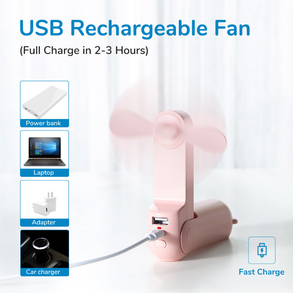 Ảnh Quạt Cầm Tay Gấp Gọn JISULIFE F8 2000mAh | 2 Cấp Gió | Tích Hợp Sạc Dự Phòng Và  Đèn Pin | Bảo Hành Chính Hãng 12 Tháng 2
