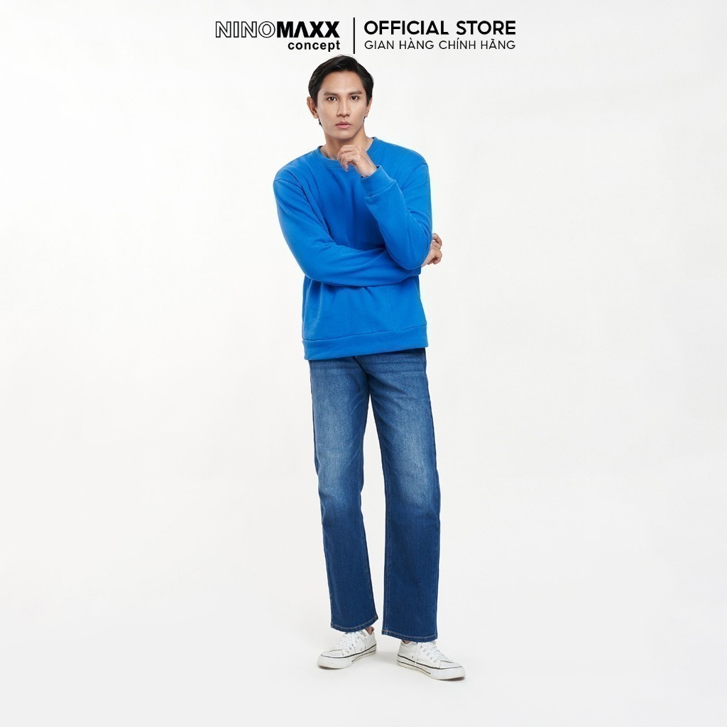 NINOMAXX Áo Hoodies Nam Tay Dài Cổ Tròn 2308005
