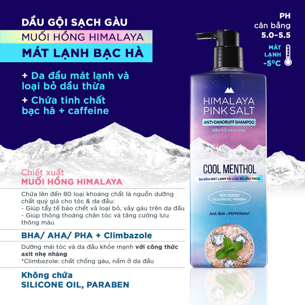 Ảnh Dầu gội Himalaya Pink Salt Muối Hồng/ Da Đầu Ngứa/ Ngăn Rụng Tóc giúp mềm mượt óng ả 650ml 4