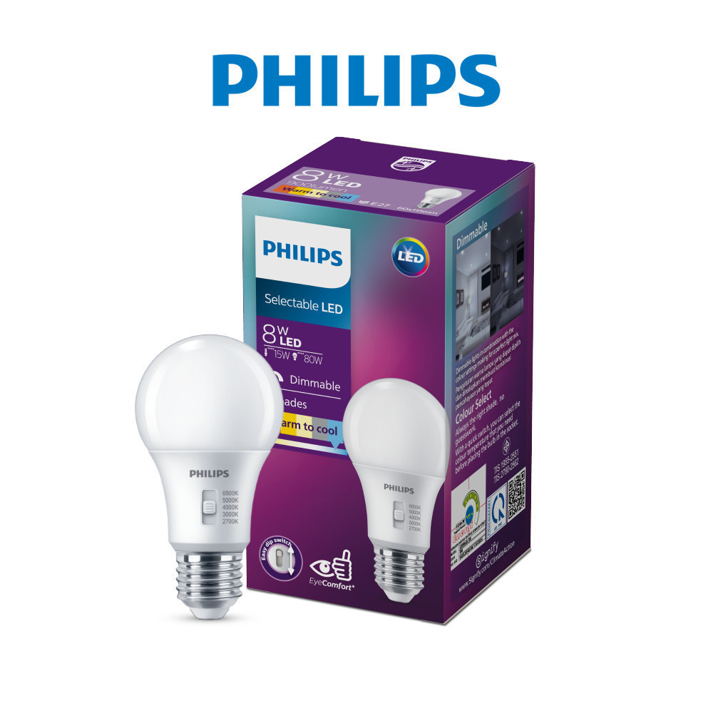 Ảnh Bóng đèn Philips LED Bulb A60 DS FR DIM thay đổi nhiệt độ màu + bảo vệ mắt - Công suất (8W, 13W) 2