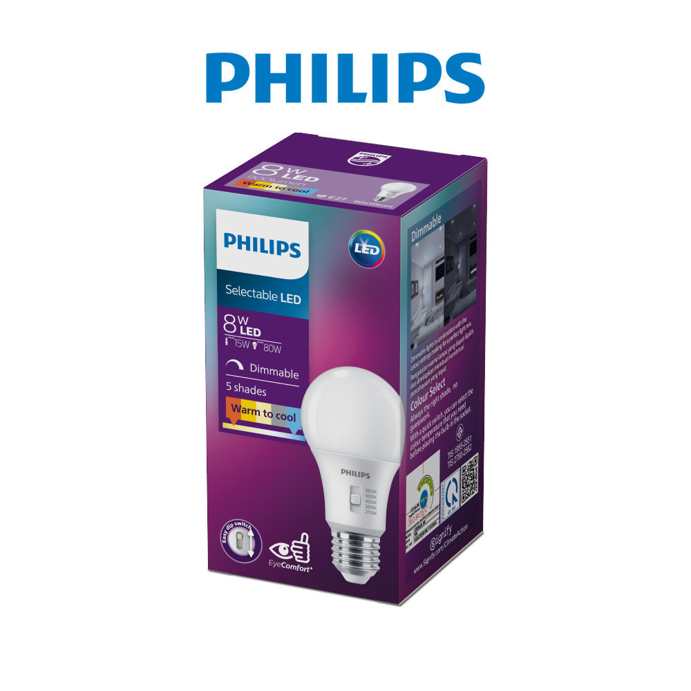Ảnh Bóng đèn Philips LED Bulb A60 DS FR DIM thay đổi nhiệt độ màu + bảo vệ mắt - Công suất (8W, 13W) 1