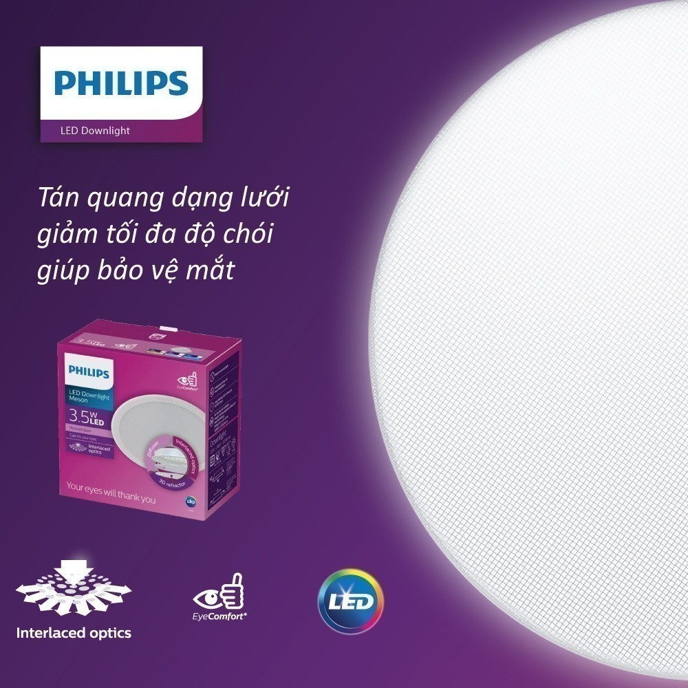Ảnh Bộ đèn âm trần Philips Meson IO tốt cho mắt (New Gen) 5W 7W 9W 13W 3