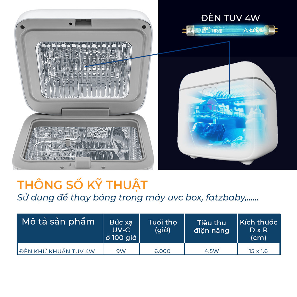 Ảnh Đèn khử khuẩn Philips TUV 4W 2