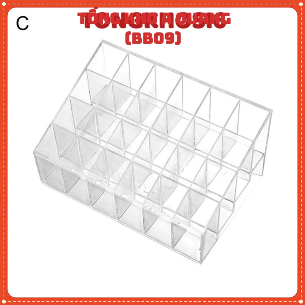 Khay Đựng Son Môi 24 Ô Nhựa Mica Siêu Bền Trong Suốt Kệ Đựng Mĩ Phẩm Trang Sức- Kệ Đựng Mỹ Phẩm