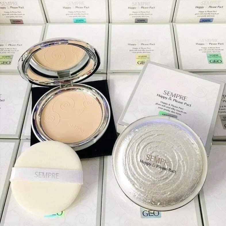 Phấn Phủ Siêu Mịn Hàn Quốc [Hàng Auth] - Geo Sempre Happy & Please Pact