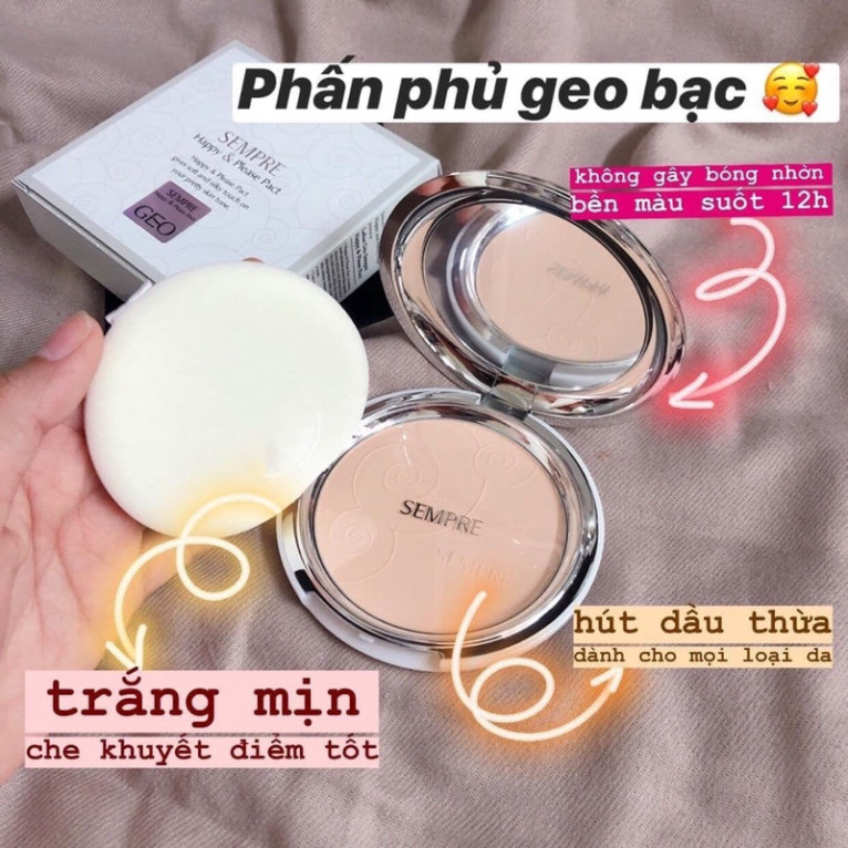 Phấn Phủ Siêu Mịn Hàn Quốc [Hàng Auth] - Geo Sempre Happy & Please Pact