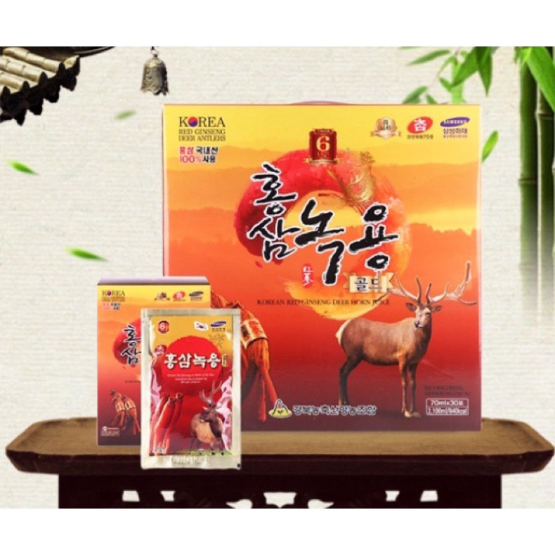[HÀNG MỚI VỀ] Nước Hồng Sâm Nhung Hươu Hàn Quốc, Hộp Vàng 30 Gói