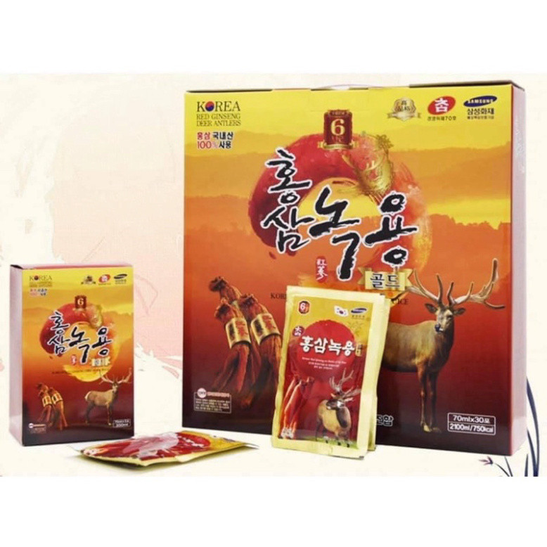 [HÀNG MỚI VỀ] Nước Hồng Sâm Nhung Hươu Hàn Quốc, Hộp Vàng 30 Gói