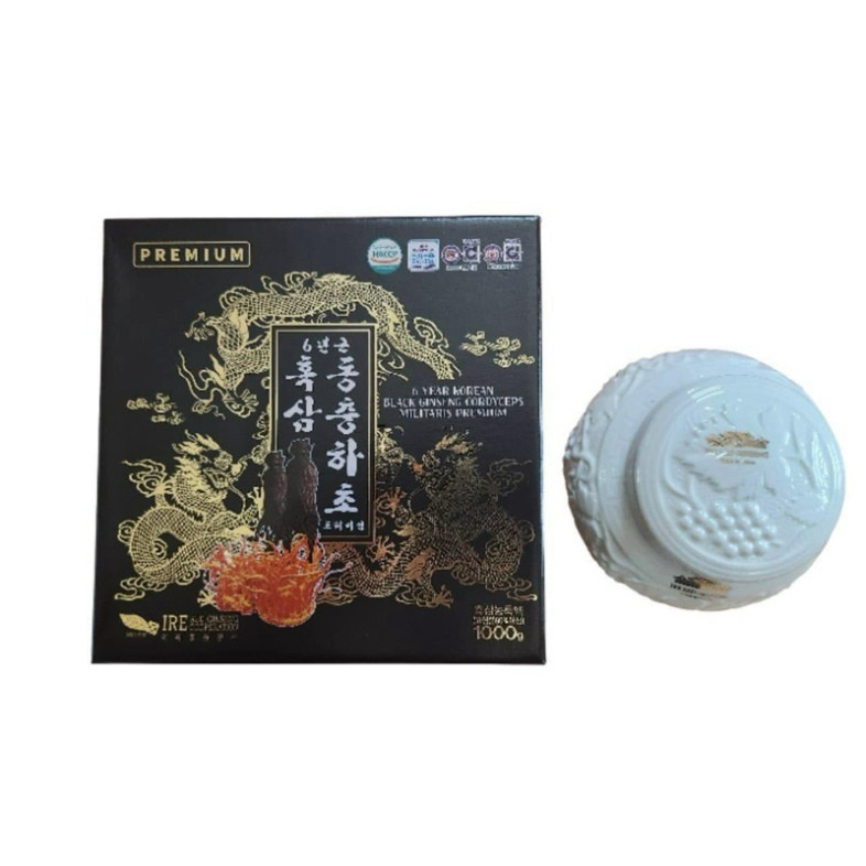 Cao Hắc Sâm Đông Trùng Hạ Thảo 1000g Tem Vàng Hũ Sứ Cao Cấp