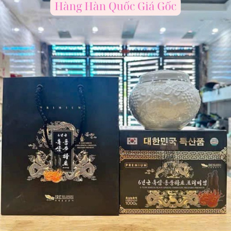 Cao Hắc Sâm Đông Trùng Hạ Thảo 1000g Tem Vàng Hũ Sứ Cao Cấp