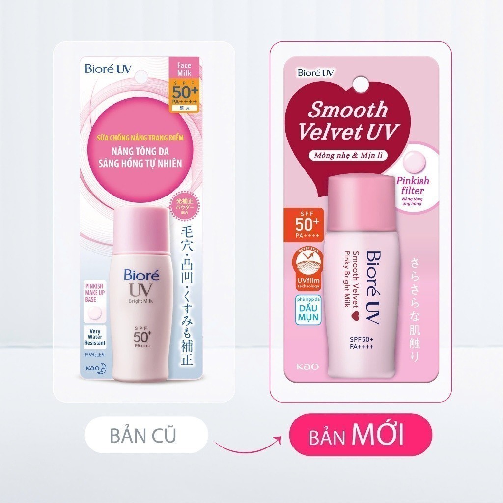 Ảnh Sữa chống nắng nâng tông Biore UV màng nhung sáng hồng SPF50+ PA++++ 30ml 1
