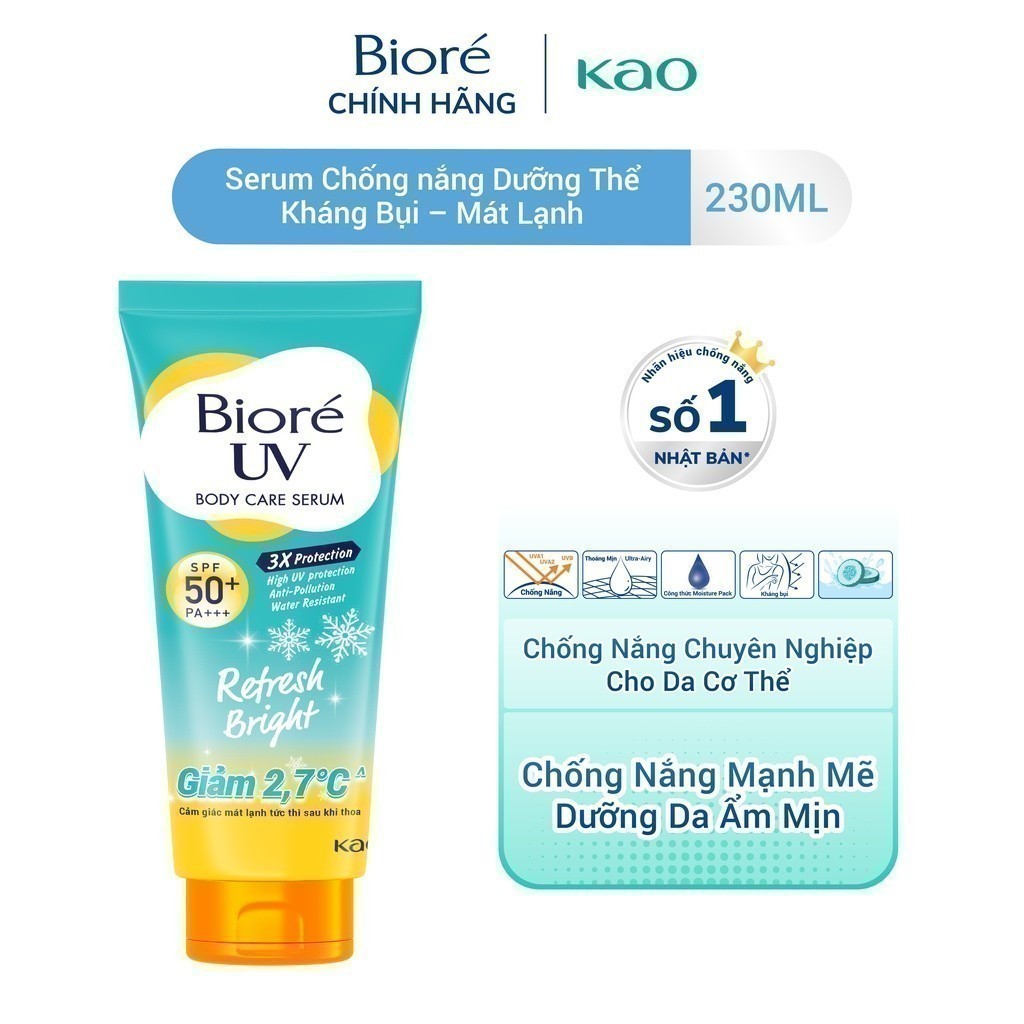 Ảnh Biore UV Serum Chống Nắng Dưỡng Thể Kháng Bụi Sáng Mịn Mát Lạnh 230ml 2