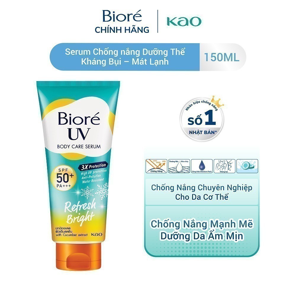 Ảnh [LIVESTREAM] Serum Chống Nắng Dưỡng Thể Kháng Bụi - Sáng Mịn Mát Lạnh Biore 150ml 1