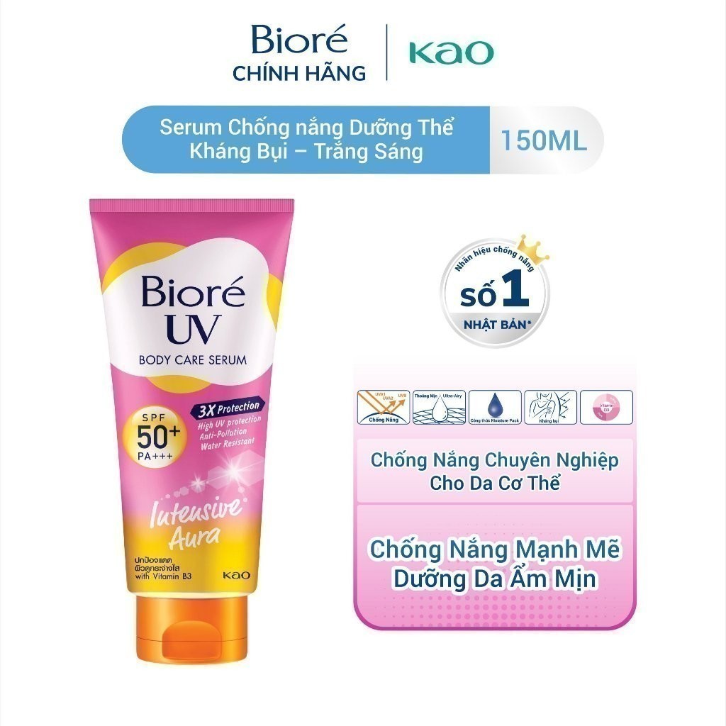 Ảnh Combo 2 Serum Chống Nắng Dưỡng Thể Kháng Bụi - Trắng Sáng Mịn Màng Biore 150ml 2