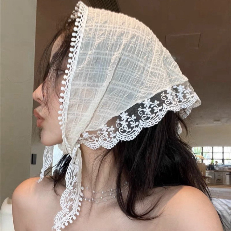 Khăn trùm đầu đi biển, khăn trùm đầu hình tam giác, băng đô cho nàng đi biển, đi du lịch xinh xắn GENCI KHANTB