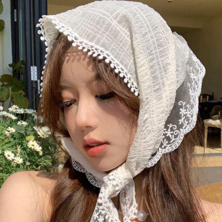 Khăn trùm đầu đi biển, khăn trùm đầu hình tam giác, băng đô cho nàng đi biển, đi du lịch xinh xắn GENCI KHANTB