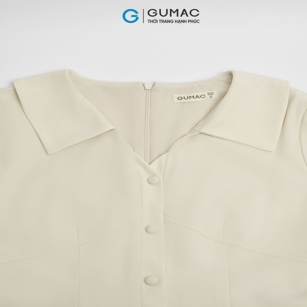 [SALE] Đầm nữ GUMAC A thiết kế cổ V phối dây eo thanh lịch công sở  DE08011