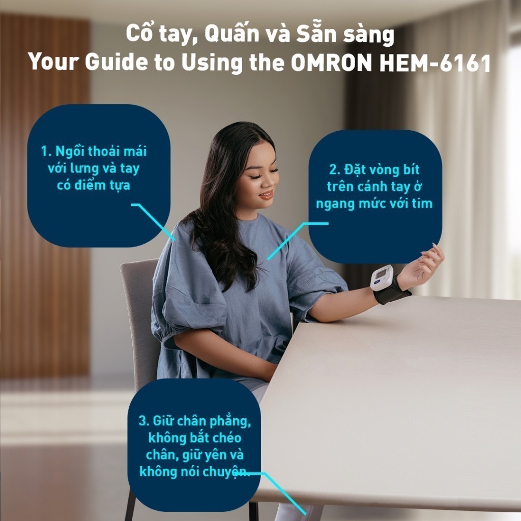 Ảnh Máy Đo Huyết Áp Cổ Tay Omron HEM-6161 3