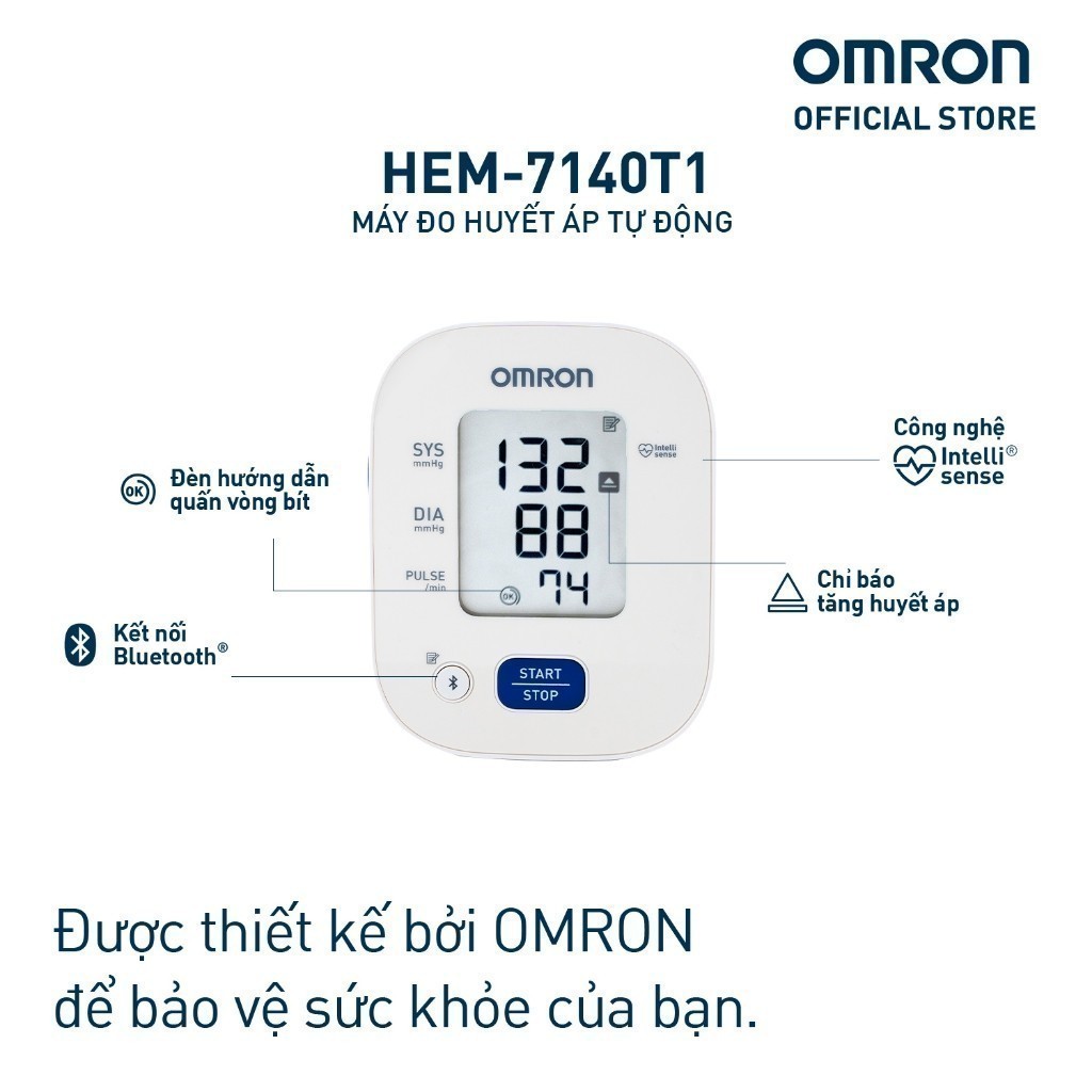 Ảnh Máy Đo Huyết Áp Bluetooth OMRON - Bảo Hành 5 Năm - HEM-7140T1 - Kết nối điện thoại thông minh 2