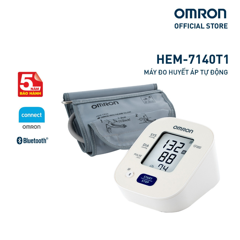 Ảnh Máy Đo Huyết Áp Bluetooth OMRON - Bảo Hành 5 Năm - HEM-7140T1 - Kết nối điện thoại thông minh 1