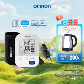 (Kèm Adapter) Máy Đo Huyết Áp OMRON HEM-7156T-A Chính Hãng - Kết Nối Điện Thoại - IntelliSense