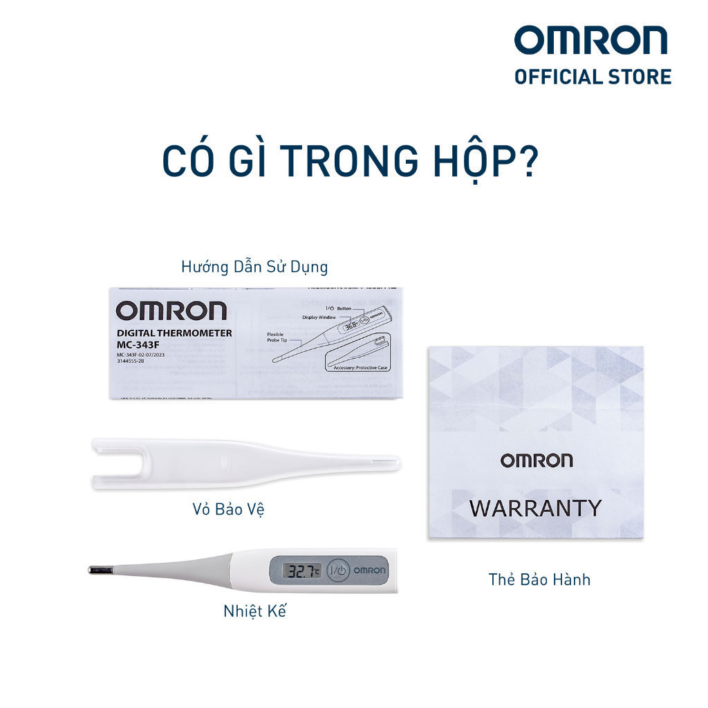 Ảnh Bảo hành 2 Năm - Nhiệt kế điện tử Omron MC-343F 2