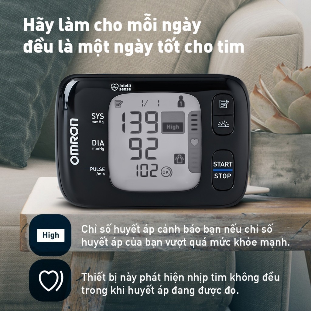 Ảnh Máy Đo Huyết Áp Cổ Tay Tự Động OMRON HEM-6232T Bluetooth 3