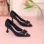Giày Cao Gót 6cm Phối Khoá Vuông Pixie H352