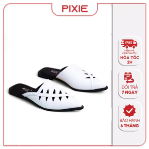 Dép Sục Mũi Nhọn Cắt Hoạ Tiết Hình Thoi Pixie H313