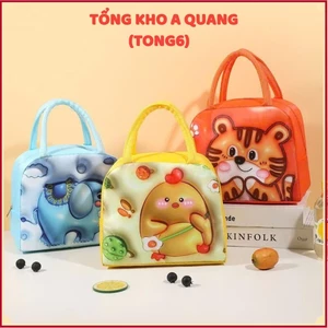Túi Đựng Cơm Trưa Hoạt Hình Xinh Xắn,Túi Giữ Nhiệt Đồ Ăn Chống Thấm Nước Tiện Dụng - TÚI GIỮ NHIỆT 3D HOẠ TIẾT CARTOON