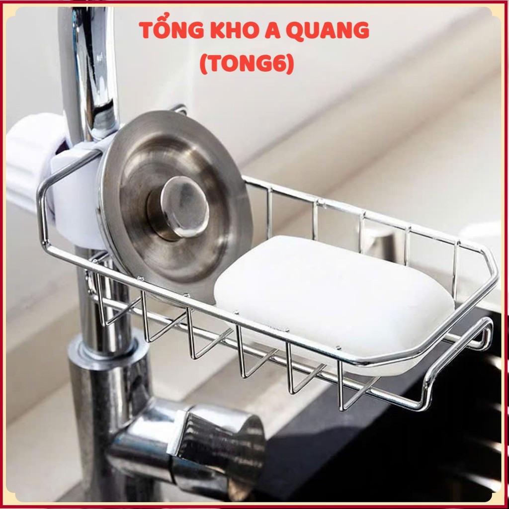 Giá Inox Cài Vòi Rửa Bát Đa Năng,Giá Treo Inox Thiết Kế Gắn Vòi Nước Để Đồ Tiện Lợi - KỆ TREO INOX 304 GỌN NHẸ TIỆN LỢI