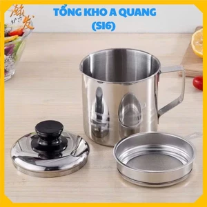 Ca Lọc Cặn Dầu Chất Liệu Thép Không Gỉ,Hũ Bảo Quản Mỡ Sau Khi Chiên Hiệu Quả Cao Cấp - BÌNH INOX LỌC DẦU ĂN CÓ NẮP ĐẬY