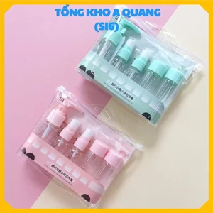 Set Lọ Chiết Dầu Gội Sữa Tắm An Toàn,Bộ 7 Chi Tiết Chiết Mỹ Phẩm Đa Dụng - BỘ CHIẾT MỸ PHẨM NHỎ GỌN DU LỊCH