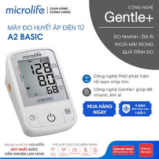 [Bảo hành 5 năm] Máy đo huyết áp điện tử Microlife A2 BASIC - Túi hơi thế hệ mới