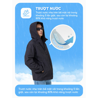 Áo khoác gió nam YODY trượt nước 2 lớp siêu co giãn năng động  AKM7015 MCWC25F044