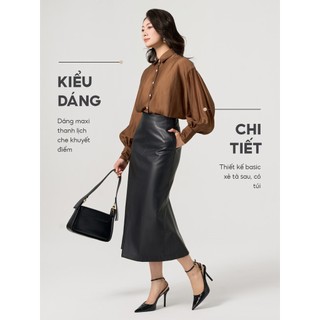 [SALE OFF] Chân váy da nữ YODY dáng dài maxi sang trọng, thanh lịch CVN7180