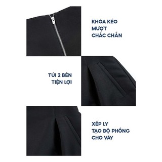 Chân Váy Nữ YODY Dáng Bom Cạp Cao Cơi Túi CVN7179