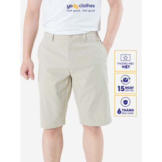 Quần sooc nam súp sườn YODY ống đứng trẻ trung vải kaki dáng lửng ngang gối QSM5019